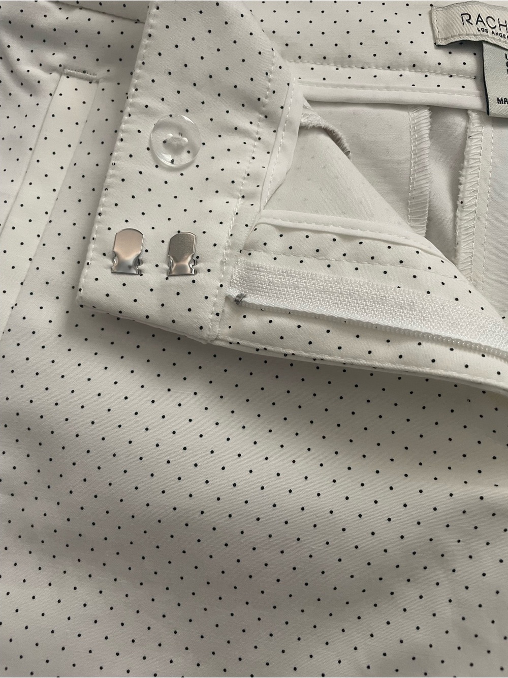 Rachel Zoe White Micro Polka Dot Shorts Pockets Size 4 - Picture 5 of 6